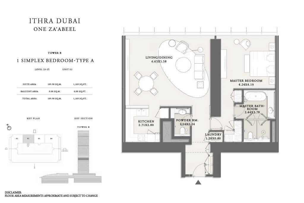 1BR One Za'abeel Residences_Floor Plans1024_17