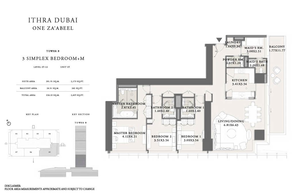 3BR One Za'abeel Residences_Floor Plans1024_12